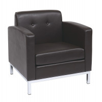 OSP Home Furnishings WST51A-E34 Wall Street Armchair. Espresso Faux Leather.